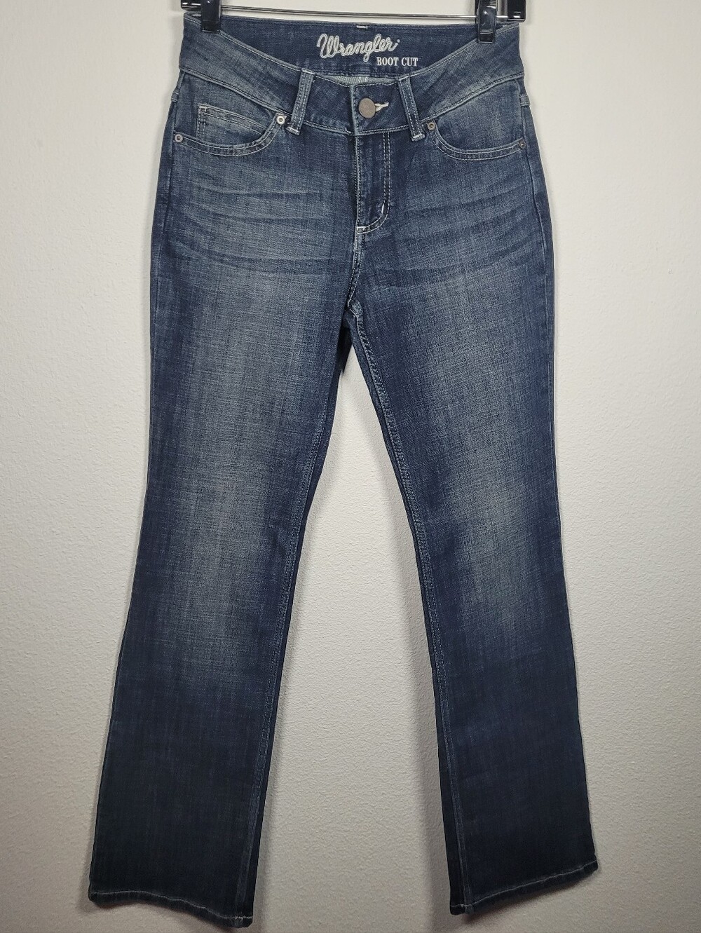 Wrangler Bootcut Jeans Mid Rise Dark Wash Stretch Denim Size 3x32 Western Rodeo